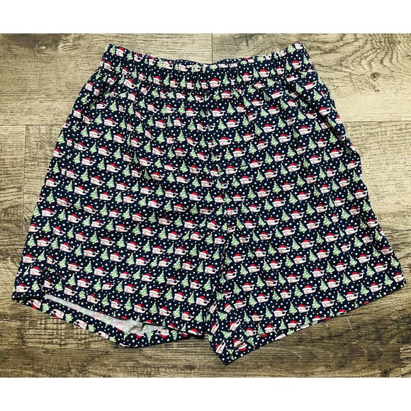 Vineyard Vines Other - Vineyard Vines Boxer Shorts Sz XS Mens Boys Swim Blue Green Christmas Tree E2